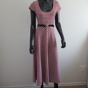 Champs Striped Maxi Dress in Red and White